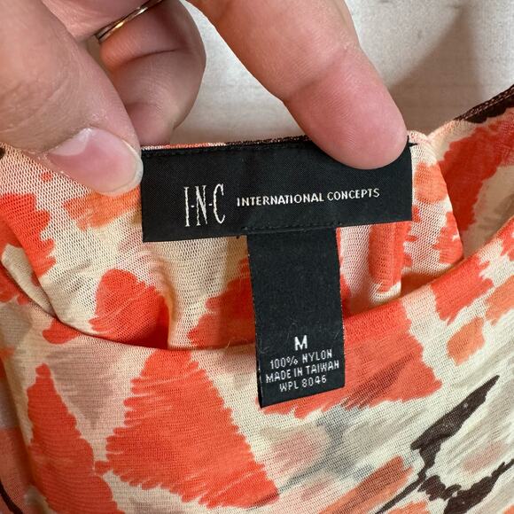 INC Orange Sleeveless Blouse Size Medium - Picture 2 of 4